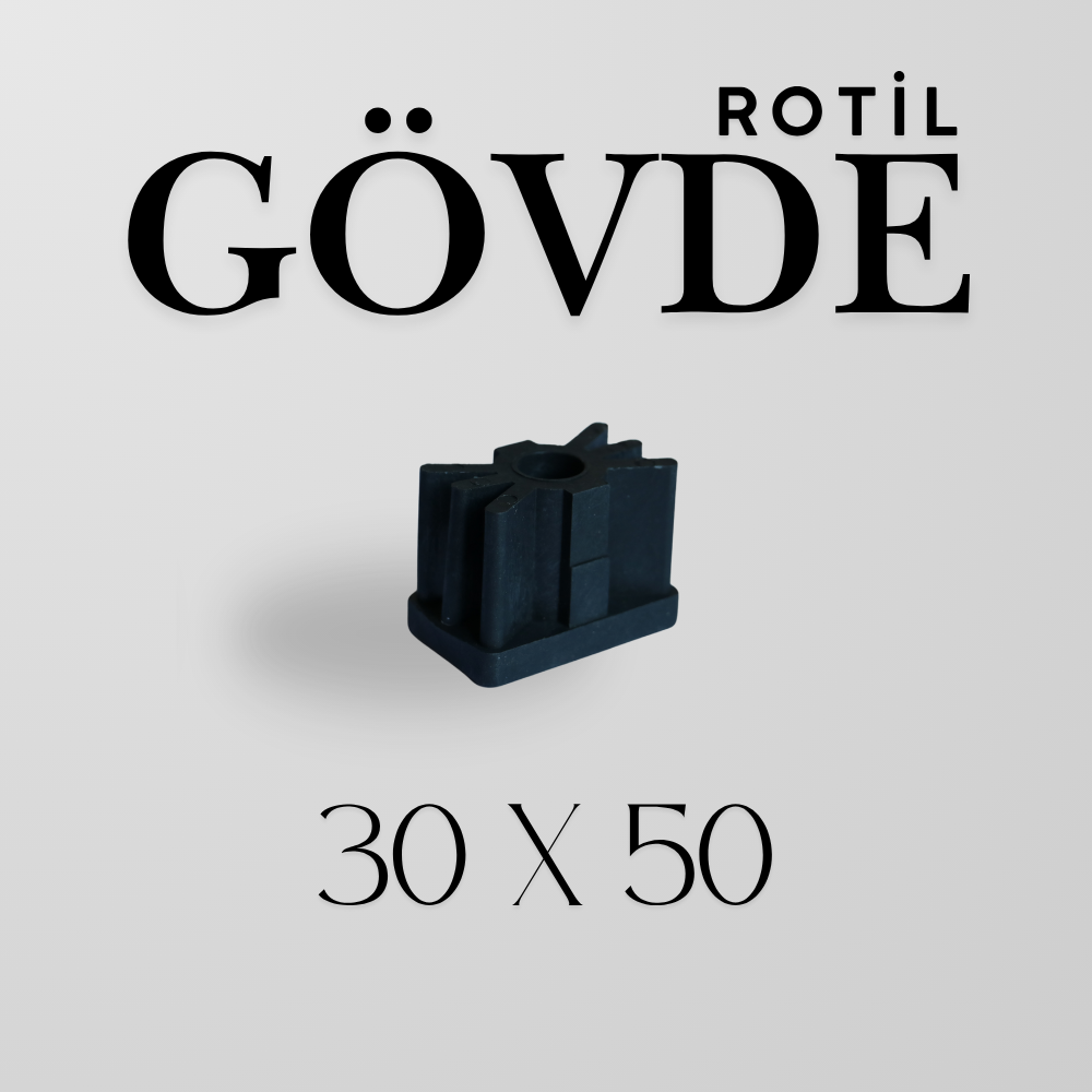 30×50 Dişli Plastik Gövde | Profil Uyumlu Ayak Bağlantı Parçası