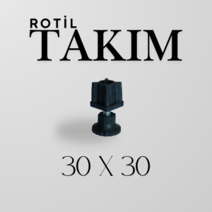 Rotil Takım 30×30 mm | Ayarlanabilir Makine Ayağı ve Denge Parçası